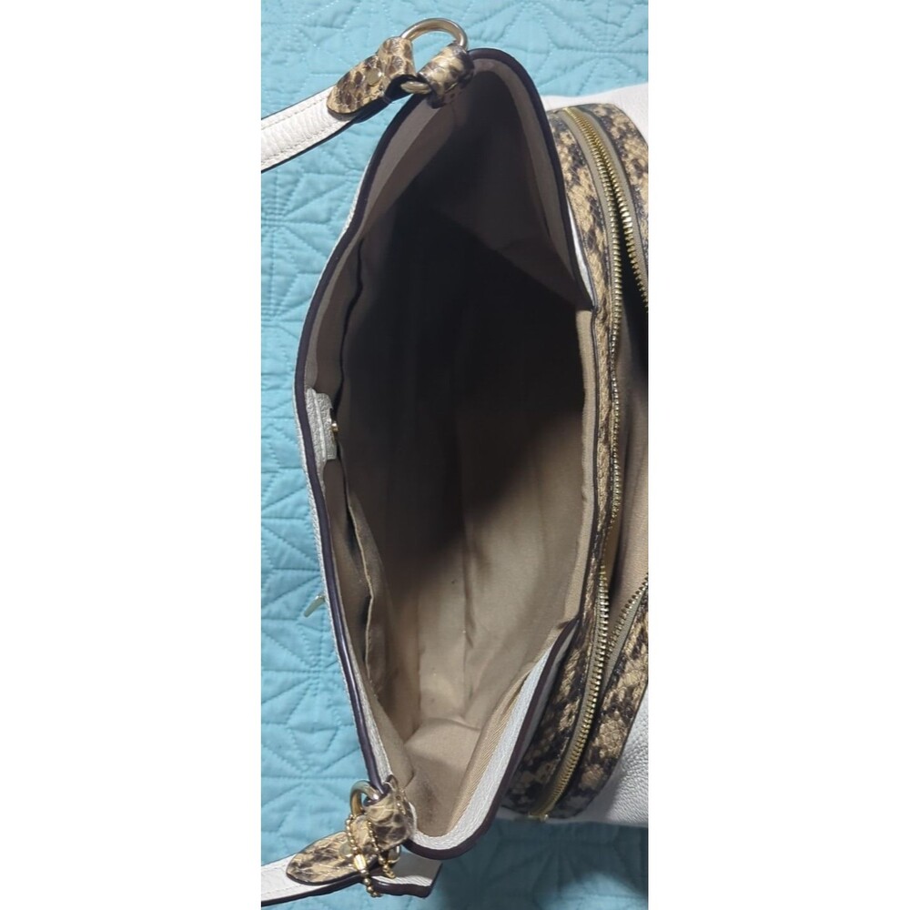 Coach Kristy Colorblock Leather Snake Embossed 3 compartment shoulder bag in EUC - Picture 5 of 14